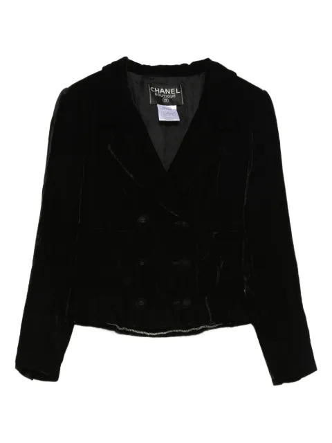 CHANEL Pre-Owned velvet double-breasted jacket Black CHANELPREOWNED