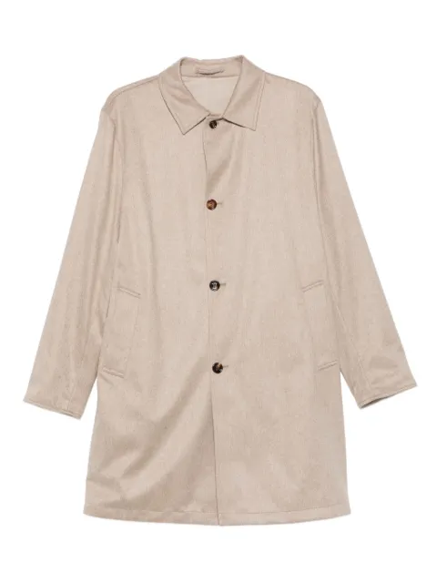 Kired button-fastening collared coat Neutrals WPEAKW681800