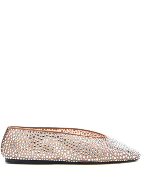 Le Monde Beryl crystal-embellished ballet flats Neutrals LUNMCRFAWFAWN