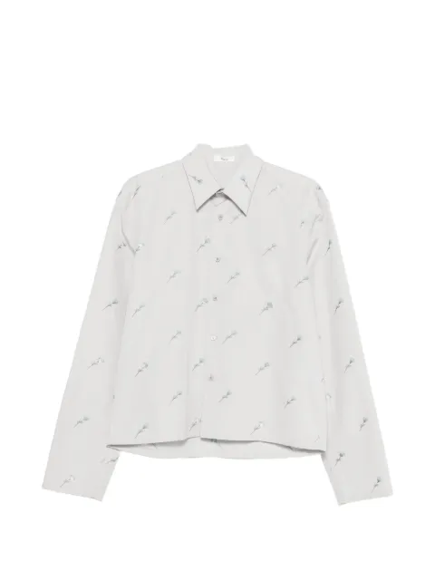 Rier floral-embroidered button-fastening shirt Grey SHT25PFLPOPFLOWERS