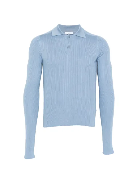 Rier long-sleeve polo shirt Blue KNW70FRSFINERIB