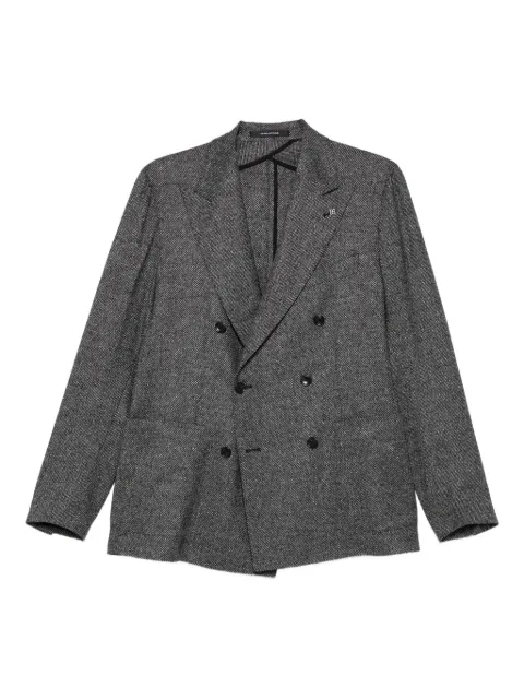 Tagliatore diagonal-pattern double-breasted blazer Black 1SMC20KAI550008U
