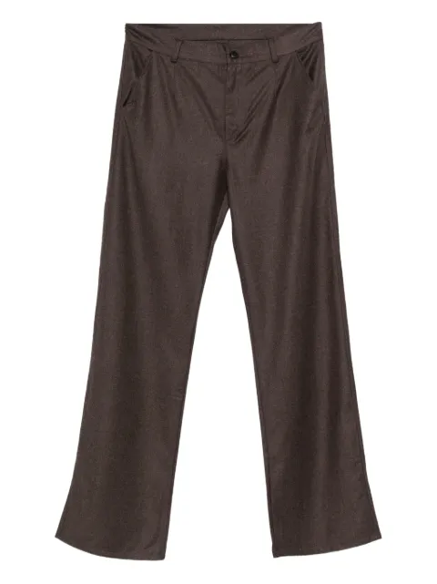 Private 0204 button-fastening pocket trousers Brown B201C