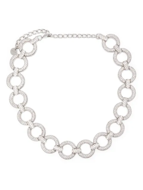 Self-Portrait crystal-embellished necklace Silver AW25618NSL