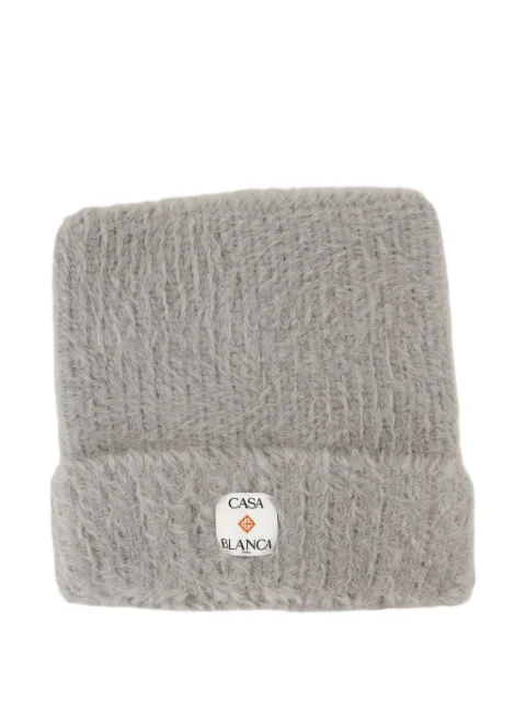 Casablanca fluffy square beanie Grey AAW25HAT10102