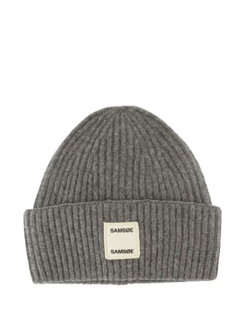 SAMSOE SAMSOE ribbed wool beanie Grey F24300118CLR000659
