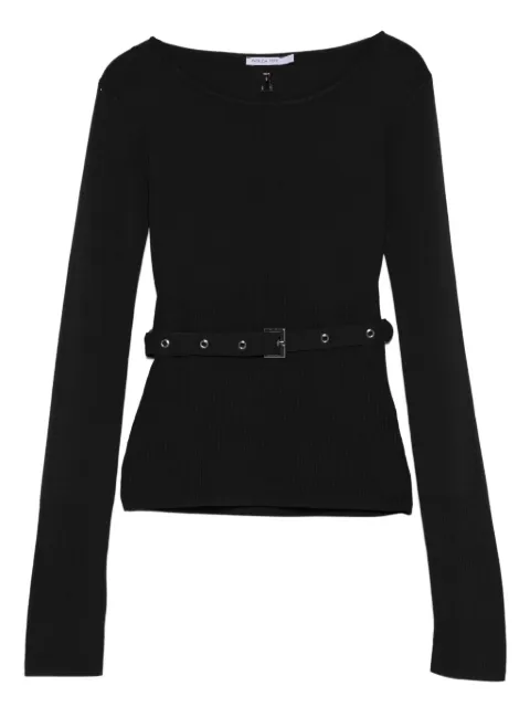 Patrizia Pepe belted ribbed top Black 8K0309K274