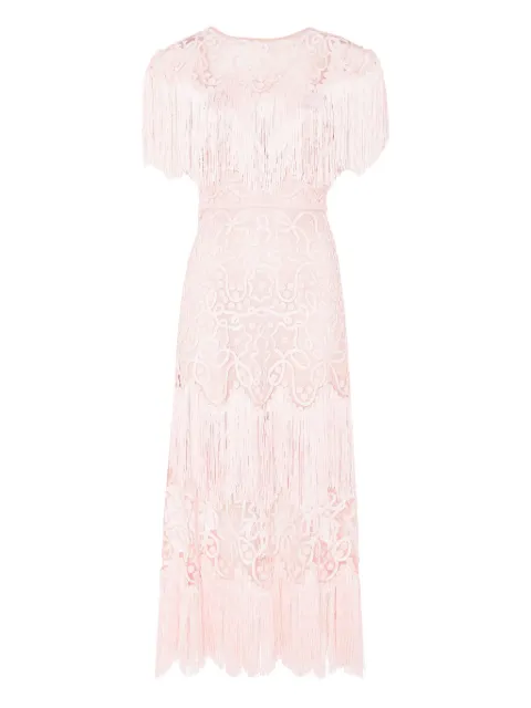 Temperley London Cordelle tassel-detail midi dress Pink 25AWCOR54878