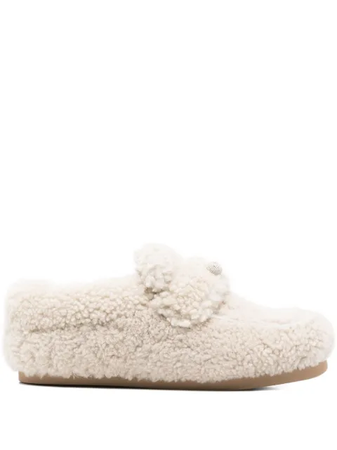 Fabiana Filippi shearling button loafers Neutrals MAD215F022