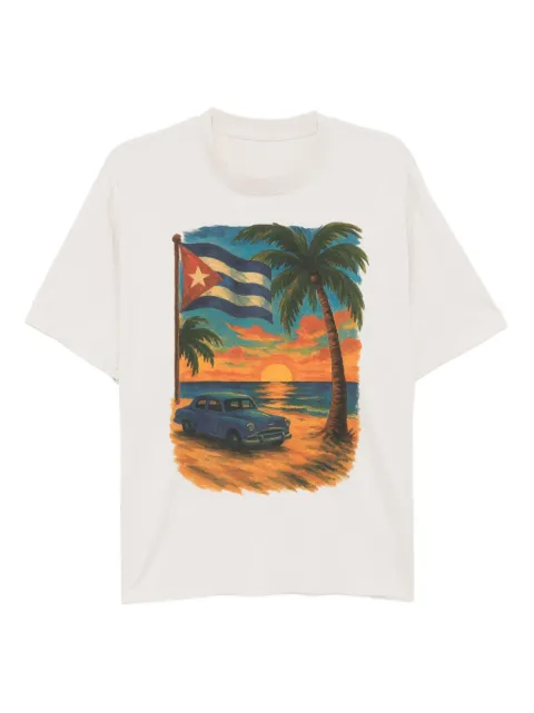 Melt graphic-print cotton T-shirt Neutrals MS5016