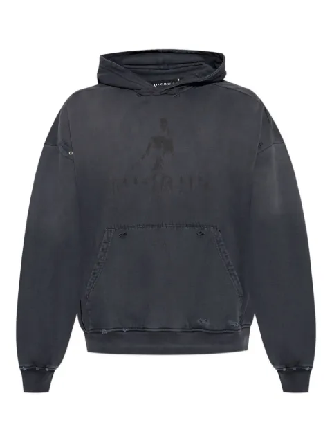 MISBHV graphic-print distressed cotton hoodie Black 251M211