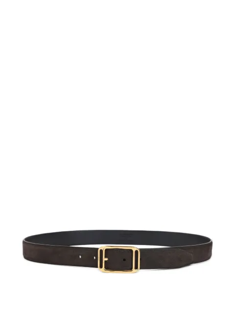 TOM FORD suede leather gold-buckle belt Brown TB308LCL484X