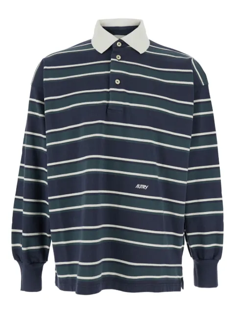 Autry striped long-sleeve polo shirt Blue POPXL6JV