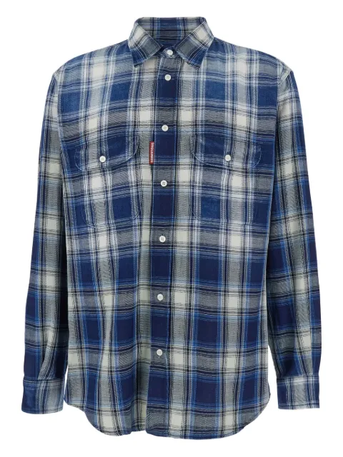 DSQUARED2 checked pocket shirt Blue S74DM0958D35206