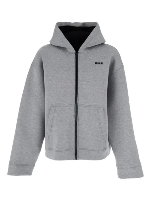 MSGM hooded zip-up jacket Grey 3940MH24257612