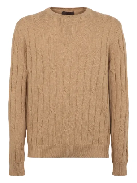 slowear cable-knit cotton sweater Brown 810284ZN282