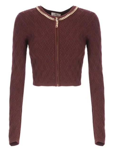 Elisabetta Franchi cropped zip-up sweater Red MK29B56E2