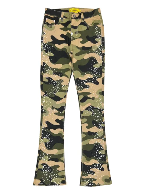 GUAPI pearl-embellished jeans Green GCPED