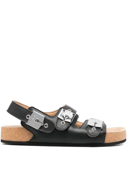 Balenciaga buckle-strap leather sandals Black 827432WB2U1