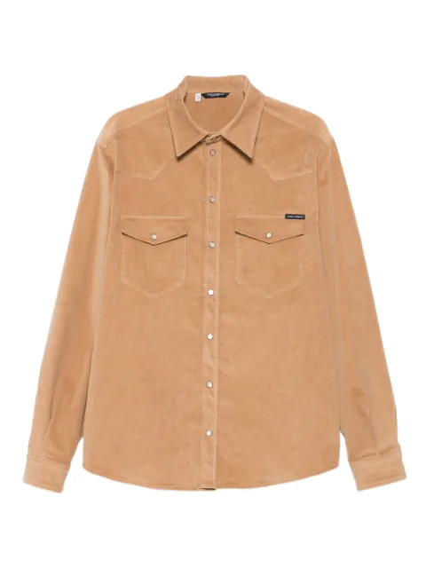 Dolce & Gabbana corduroy button-fastening shirt jacket Brown G5MA1TGJ589