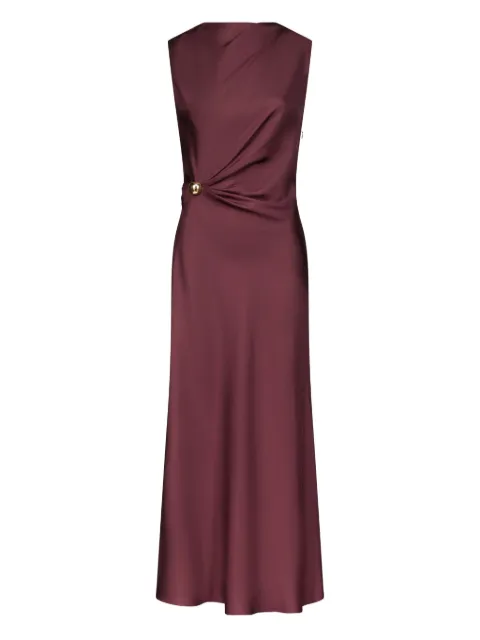 Loulou twist-detail silk midi dress Red ROAN