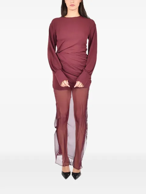 Nensi Dojaka Davina draped long-sleeve maxi dress Red NDDR227B6000400