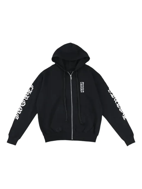 Chrome Hearts logo-print zip-up hoodie Black CHRM0063