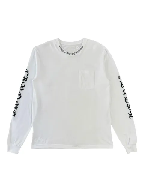 Chrome Hearts logo-print long-sleeve T-shirt White CHRM0062