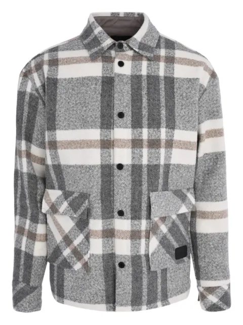 Gaëlle Paris plaid long-sleeve shirt Grey GAABM01417