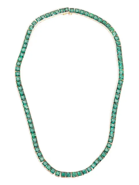 Izabel Display square-zirconia tennis necklace Green CCTTNS