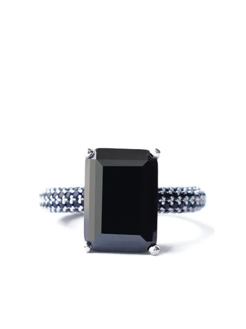 Izabel Display Mega rectangle-shaped zirconia ring Black RCCMR