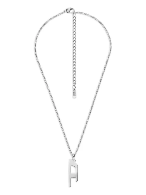 Diesel Dz1624040 logo-pendant necklace Grey DX162500DJW