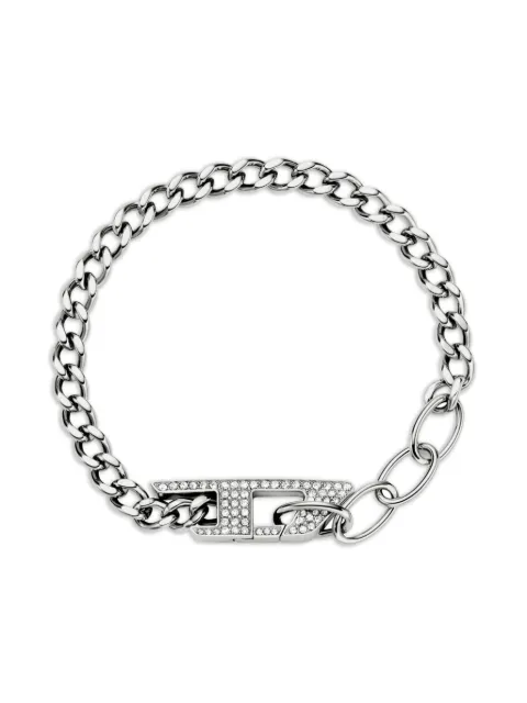 Diesel Dx1627040 chain-link pavé bracelet Grey DX162700DJW