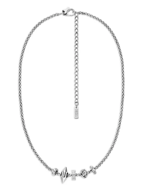 Diesel Dx 1623040 rose-shaped steel necklace Grey DX162300DJW