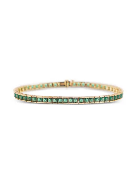 Izabel Display square-cut zirconia tennis bracelet Green CCTBS