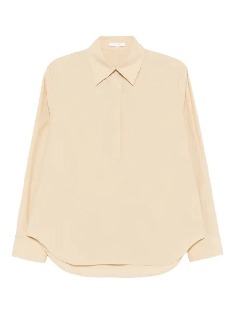 The Row Margan long-sleeve curved hem shirt Neutrals 10303W4075