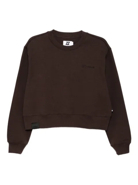 izzue embroidered-slogan sweatshirt Brown IZXSWW00449X