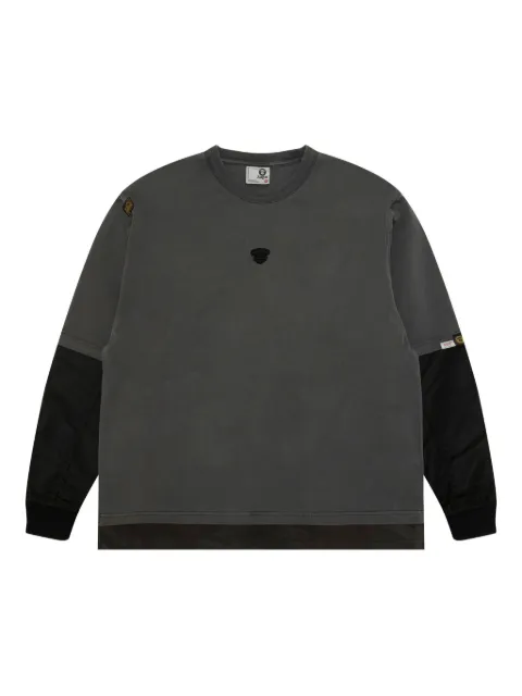 AAPE BY *A BATHING APE® contrast-panel long-sleeve T-shirt Black ALT1735XXP