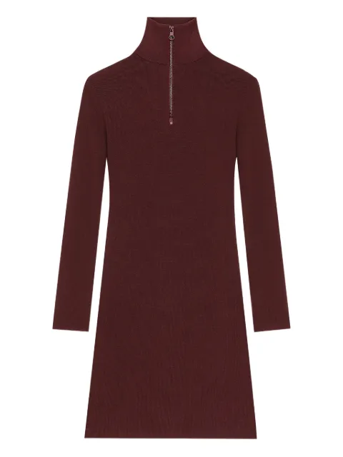 Courrèges mock-neck zip-front mini dress Red 325MRO691FI0071