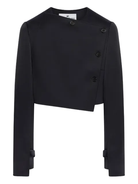 Courrèges oblique satin tailored jacket Black 425CVE138TA0007