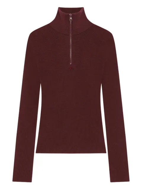 Courrèges zipped mock-neck sweater Red 325MPU247FI0071