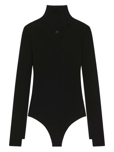Courrèges ribbed mock-neck bodysuit Black 425MBD165FI0001