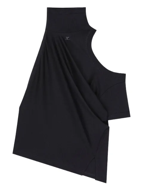 Courrèges twisted mock-neck blouse Black 425JTS231JS0233