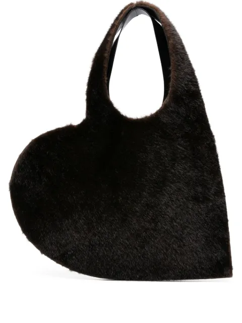 Coperni heart-shaped fur tote bag Brown COPBA14F9015