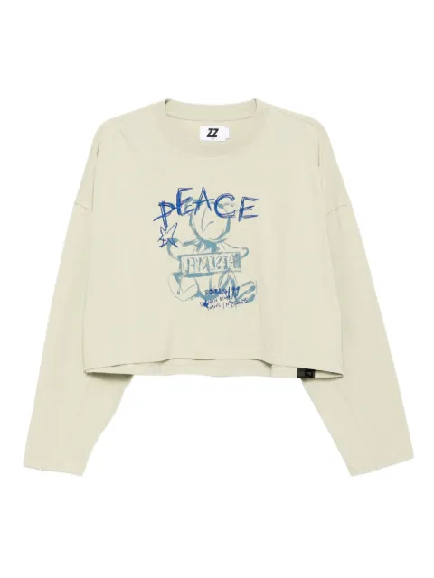 izzue graphic-print cotton T-shirt Neutrals IZXLTW00443X