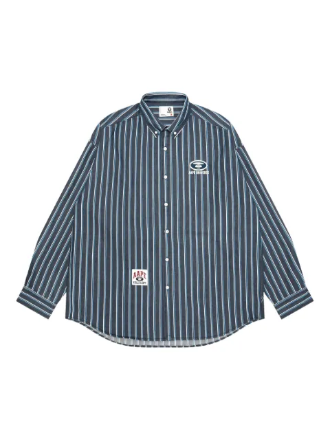 AAPE BY *A BATHING APE® striped embroidered shirt Blue AST8545XXP