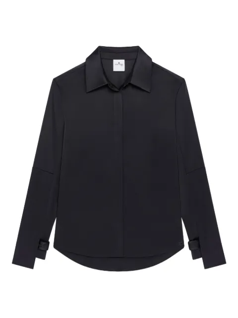 Courrèges embroidered-logo satin shirt Black 425CCH117TA0007