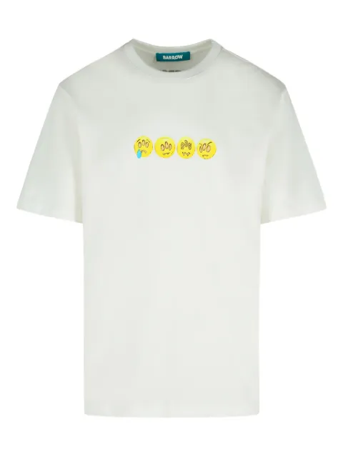 BARROW emoji-print cotton T-shirt White F5BWUATH085