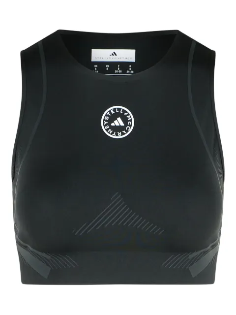adidas by Stella McCartney logo-embellished sleeveless crop top Black JW2006