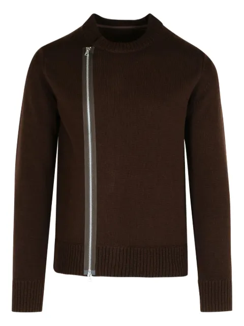 sacai zip-detail wool sweater Brown 2503833M